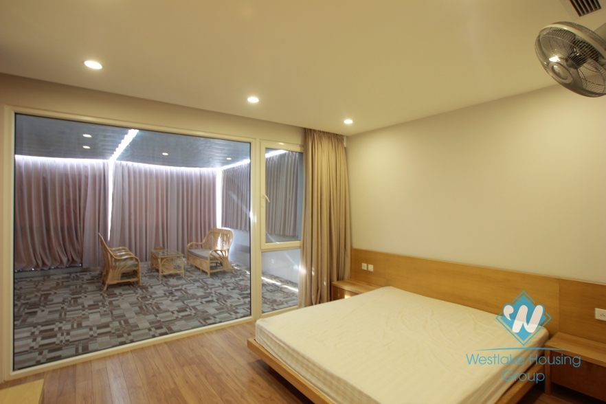 Nice apartment with large balcony and lake view for rent in Xuan Dieu Street, Tay Ho, Ha Noi